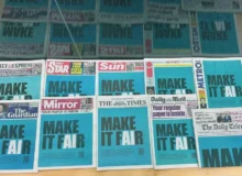 روزنامه‌های بریتانیا صفحه اول خود را به کمپین مقابله با هوش مصنوعی اختصاص دادند