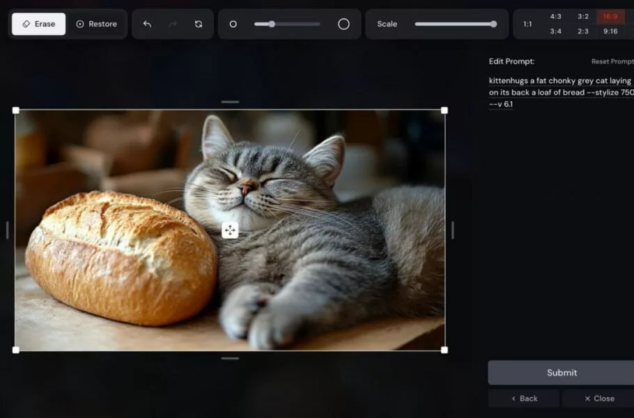 میدجرنی ابزاری یکپارچه برای ویرایش تصاویر در وب‌سایت خود معرفی کرد [تماشا کنید]
