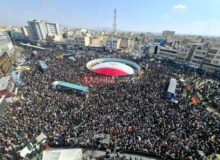 تشییع حماسی شهیدان لاریجانی، سلیمانی و دریادلان ناو دنا در تهران