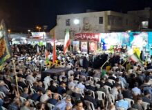 اجتماع باشکوه مردم گناوه با حضور خادمان رضوی