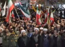 جلوه هایی از حضور باشکوه شبانه مردم خوی در خیابان