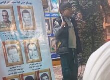 رجزخوانی کودک قروه‌ای در تجمع شبانه