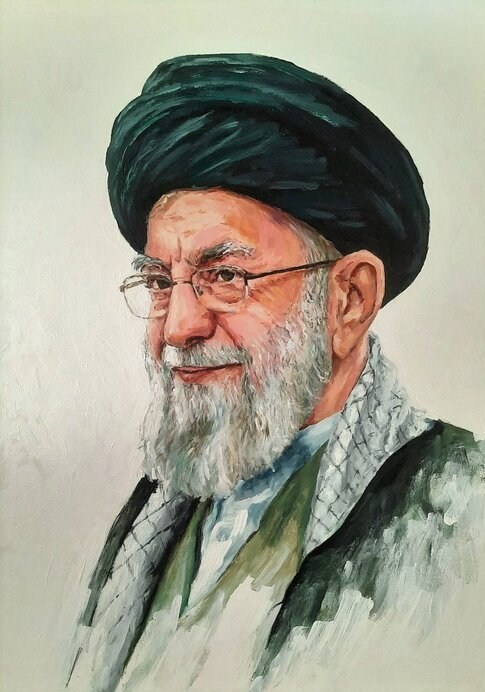 همآوایی نقاشی و شعر علی داودی در سوگ رهبر شهید شهید امام خامنه ای (ره) ,