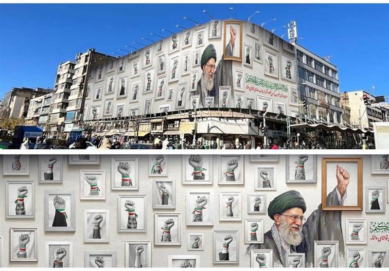دیوارنگاره جدید جمهوری رونمایی شد؛ مشت‌های گره‌کرده